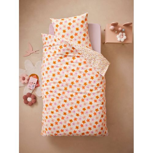 Parure Housse De Couette Enfant Et Taie D'oreiller Avec Coton Recyclé Pop Flower Multicolore