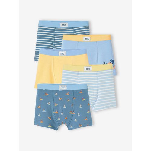 Lot De 5 Boxers Stretch Garçon Surf Jaune Pâle