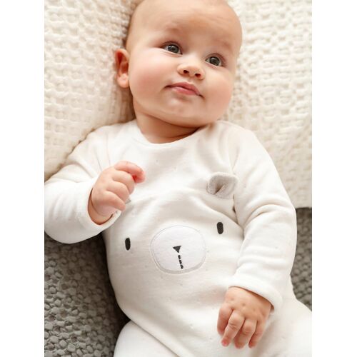 Pyjama Bébé Mixte En Velours Ours Écru