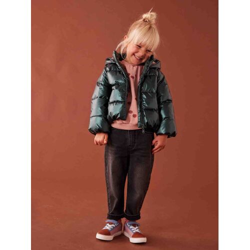 Jean Mom Poches Coeur Au Dos Fille Denim Gris