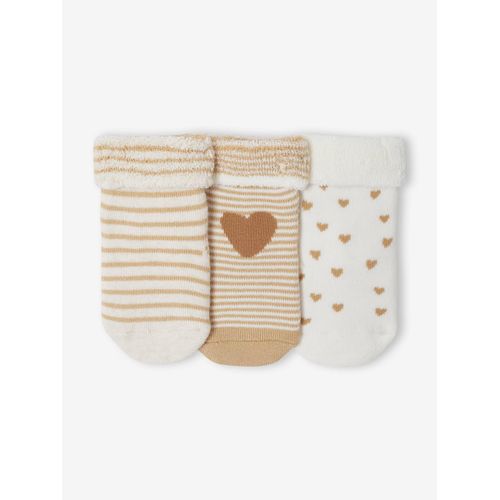 Lot De 3 Paires De Chaussettes « C?urs » Bébé Fille Lot Beige