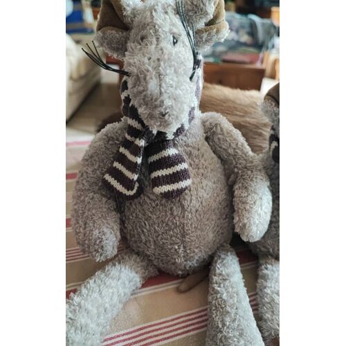 Doudou souris grise écharpe rayé ksd
