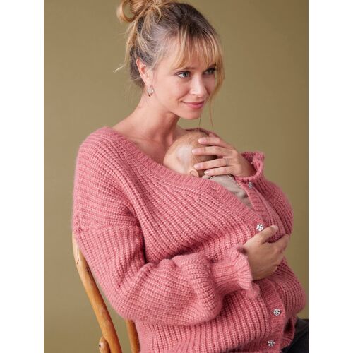 Pull Devant/Dos En Maille Perlée Bois De Rose