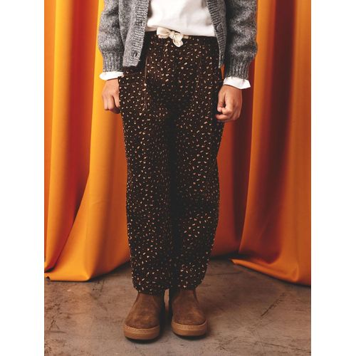 Pantalon Velours Forme Loose Fille Léopard