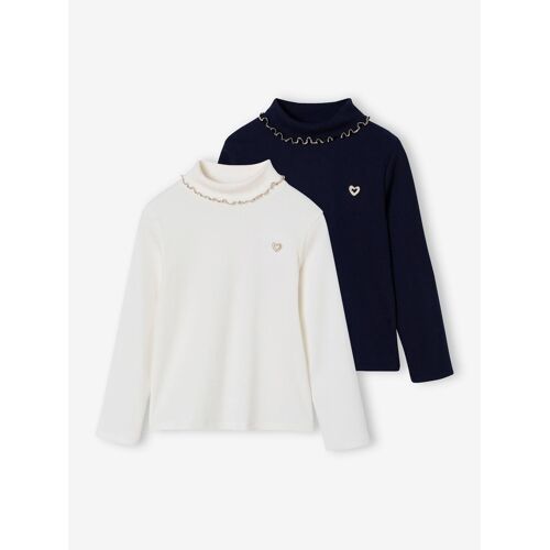 Lot De 2 Sous-Pulls En Côtes Fille Écru