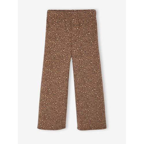 Legging Large Polaire Fille Marron Imprimé