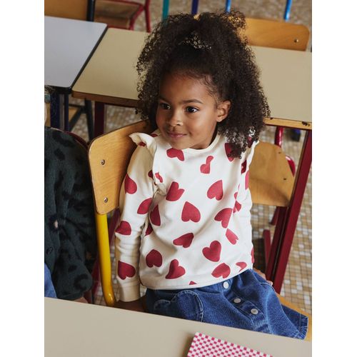 Sweat À Volants Fille Détails Fantaisie Vanille