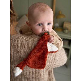 Attache-tétine Doudou en sherpa mandarine