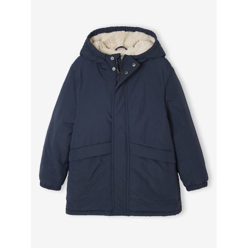 Parka À Capuche Doublure Sherpa Garçon Noir