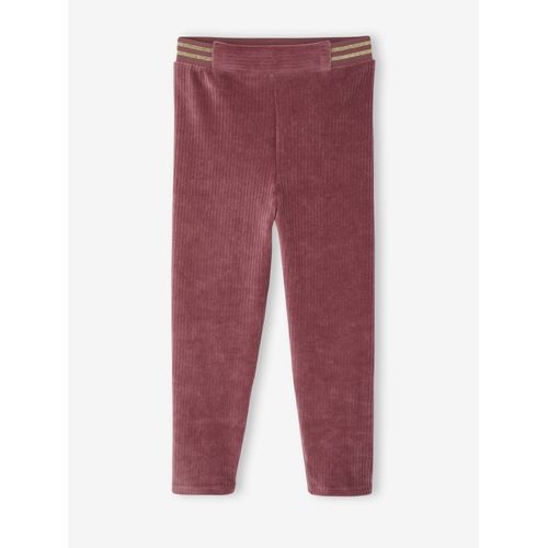 Legging Velours Fille Mauve