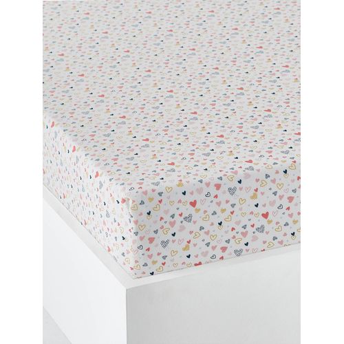 Drap-Housse Enfant Coeurs En Fete Écru / Multicolore