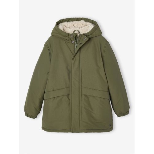 Parka À Capuche Doublure Sherpa Garçon Kaki