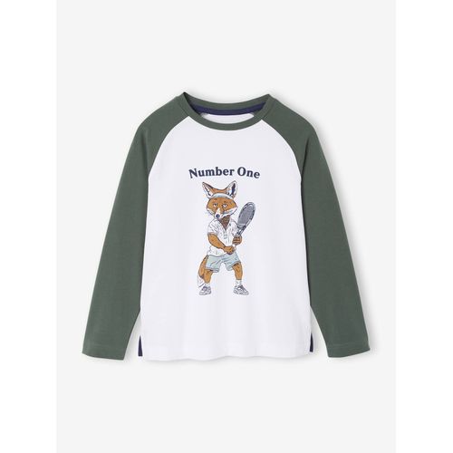 Tee-Shirt Manches Longues Garçon Renard Écru