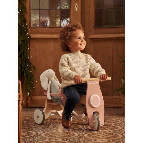 Porteur + Siège Poupon En Bois Fsc® Beige Moyen Uni Avec Decor