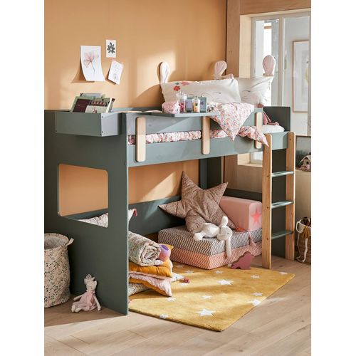 Lit Mezzanine Mi-Hauteur Enfant Everest Kaki