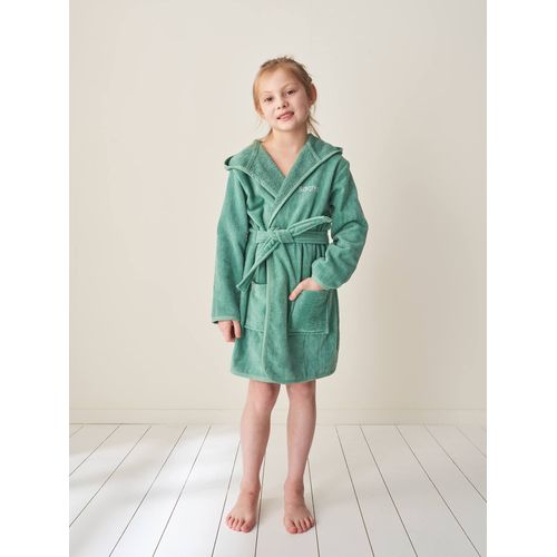 Peignoir De Bain Enfant Uni Avec Coton Recyclé, Personnalisable Menthe