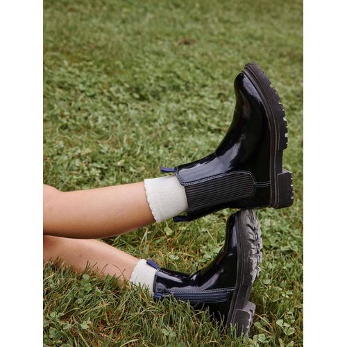 Boots Enfant Fille Zippées Etlastiquées Marine