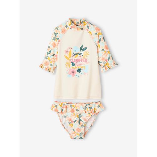 Ensemble De Bain Fille T-Shirt Anti-Uv + Culotte Rose Pâle