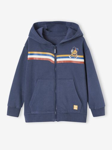 Sweat À Capuche Zippé Animé De Rayures Garçon Bleu Nuit