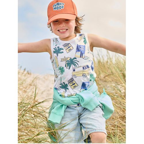 Débardeur Motifs Surf Garçon Blanc Imprimé