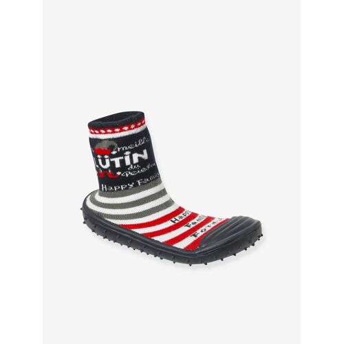 Chaussons Chaussettes Noël Antidérapants Enfant Bleu