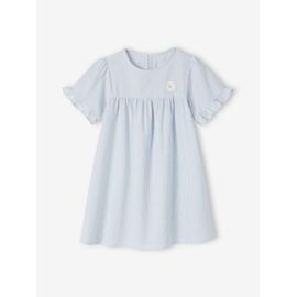 Chemise De Nuit En Popeline Légère Rayée Rayé Bleu