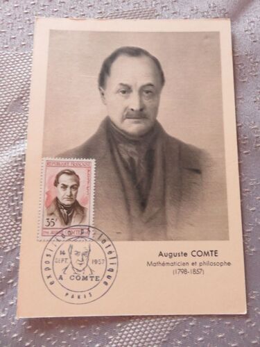 Carte Maximum ( 1er Jour ) "Auguste Comte" - 14/09/1957