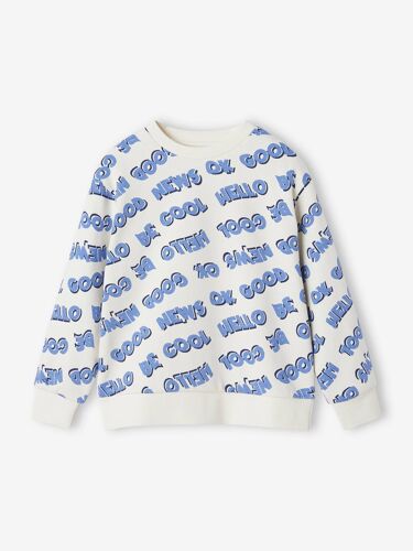 Sweat Inscriptions Xxl Garçon Manches Longues Blanc Imprimé