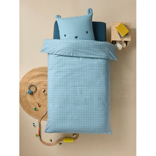 Parure Enfant Magicouette Caronimos, Avec Coton Recyclé Carreaux Bleu