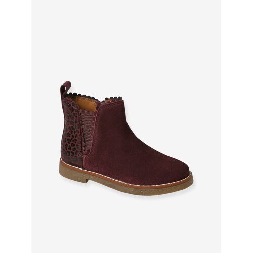 Boots En Cuir Fille Collection Maternelle Bordeaux