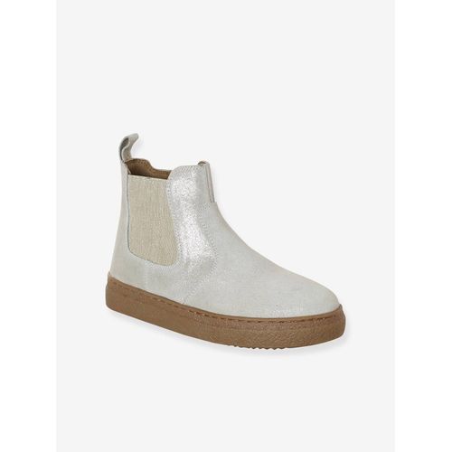 Boots Enfant Fille Cuir Zippées Et Élastiquées Or - 31