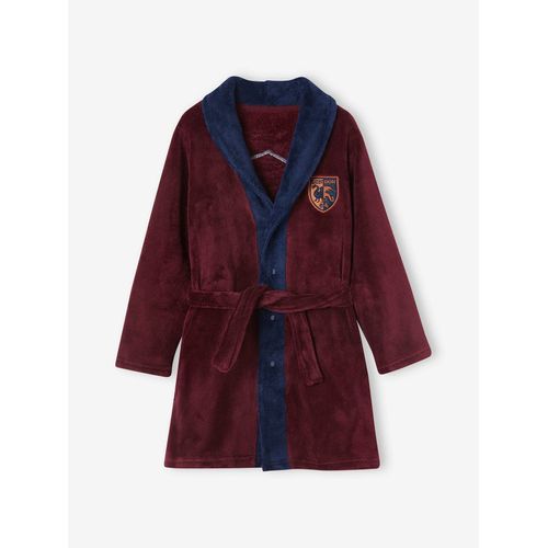 Robe De Chambre En Maille Polaire Blason Garçon Bordeaux