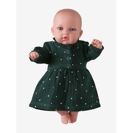 Robe en gaze de coton pour poupon vert