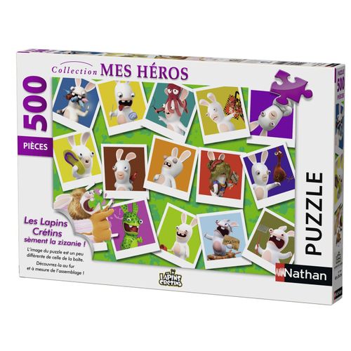 puzzle lapins crétins 500 pièces nathan