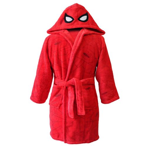 Robe De Chambre Imprimée À Capuche, Spiderman Home Mask Rouge