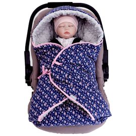 Chancelière Couverture Enveloppante Réversible Flore Bleu, Floral