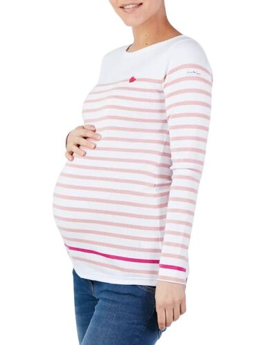 Marinière De Grossesse Brest Blanc/Rose