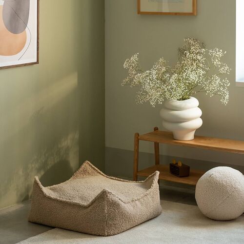 Pouf Enfant Carré Bouclette Bouclyn Biscuit