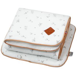Ensemble Coussin Et Couverture Pour Berceau Et Couffin Melody Melody, Blanc Imprimé Minimali