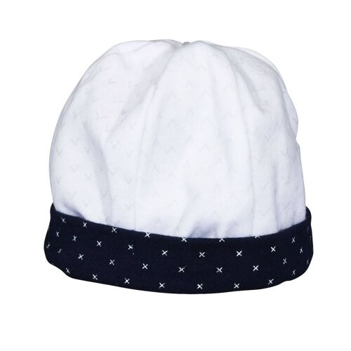 Bonnet De Naissance En Coton - Hello Blanc