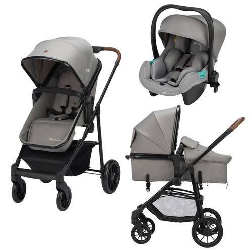 Poussette 3 En 1 I-Size Avec Assise Convertible En Nacelle Et Cosi, Haze Gris Mineral
