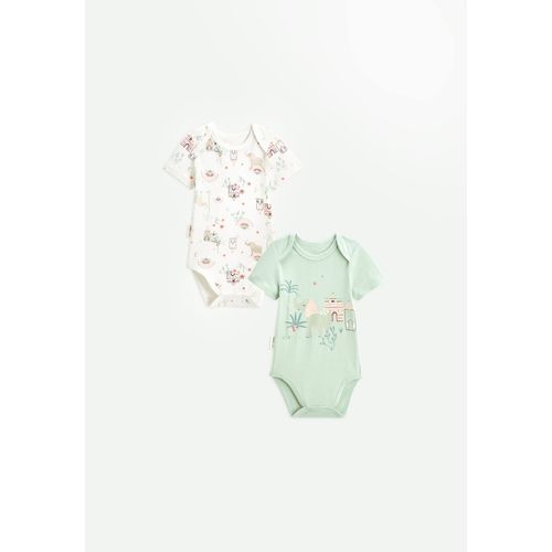 Lot De 2 Bodies Bébé Manches Courtes Arya Vert