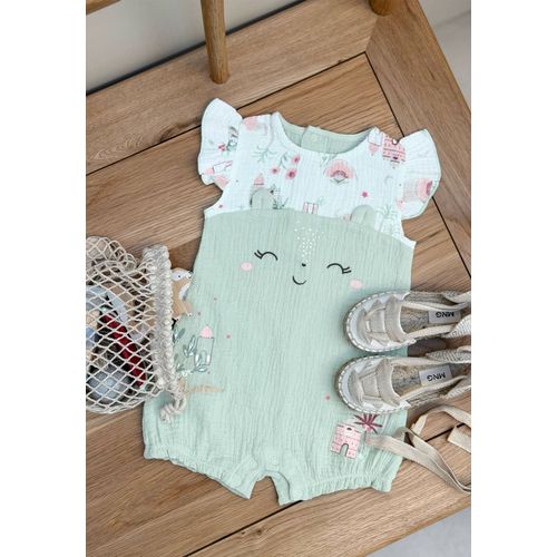 Barboteuse Bébé En Gaze De Coton Arya Ecru