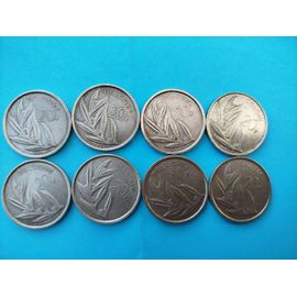 Pièces Monnaie Belgique 20 Francs 1980(2), 1981(1), 1982(4) Et 1993(1)
