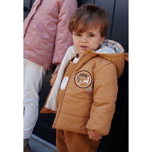 Doudoune Bébé Intérieur Polaire Avec Capuche Lamascotte Camel