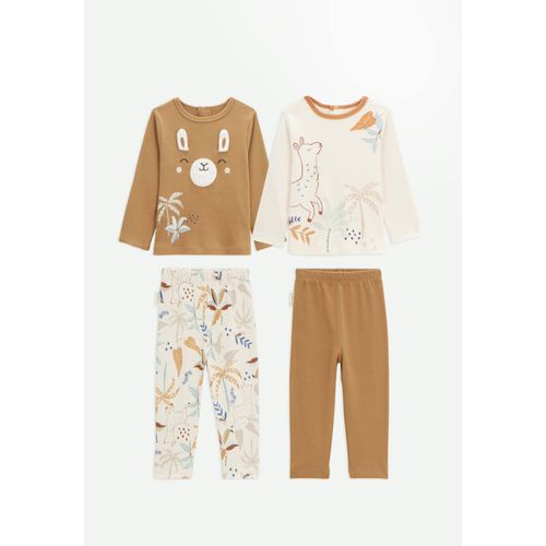 Lot De 2 Pyjamas Bébé Lamascotte Camel
