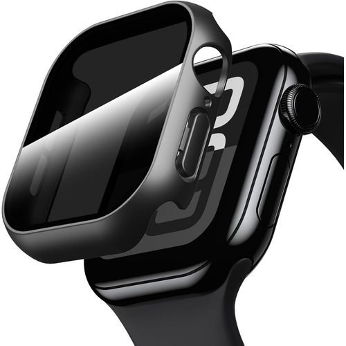 Coque Protectrice Et Protection Écran Pour Apple Watch Series 10 46mm - Verre Trempé Anti-Espion, Ultra Mince Rigide Anti-Rayures, Tactile Noir