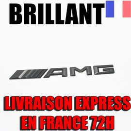 Insigne Brillant Sticker Bagde Mercedes Amg Noir 3d Emblème Logo Coffre