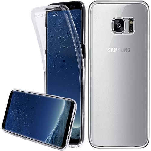 Coque Protection Intégrale 360° Pour Samsung Galaxy S7 Edge - Housse 2-En-1 Antichoc Tpu Souple + Pc Dur Arrière Transparente