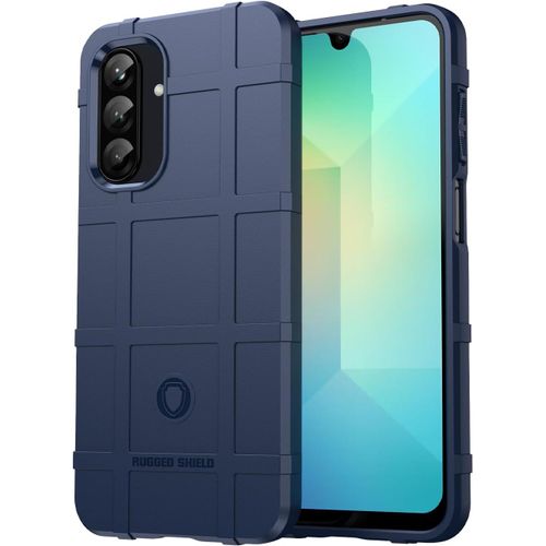 Coque 5 Couches Pour Samsung Galaxy A26 5g ¿ Armure Motif Grille Anti-Choc 3mm, Protection Coins/Écran/Appareil Photo, Tpu Antirayures (Bleu)